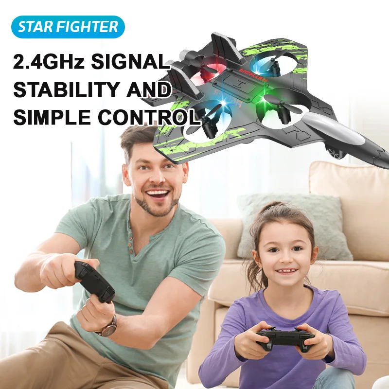 2025 Hot Rc Plane Remote Controlled Plane Fighter Plane Rc Aeroplane RTF  for Beginners Aircraft Toy With Lights