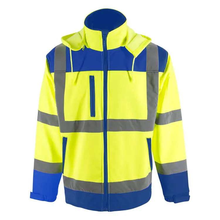 Waterproof Lightweight SoftShell Reflective Hi Vis Construction Safety Jacket