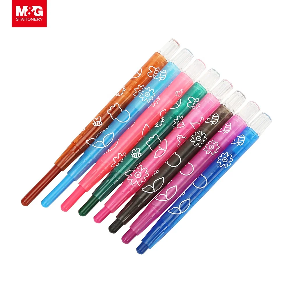 M&G Silk Smooth Round Crayon Set 8mm*90mm 12 Colors Art Supply Ideal for  Kids Gifts - China Promotional Items, School Crayon