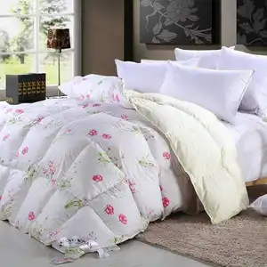 Hot Selling Luxury Hotel Bedroom Printed Satin Bedding Goose Down Comforter Duvet Set Duvet Set
