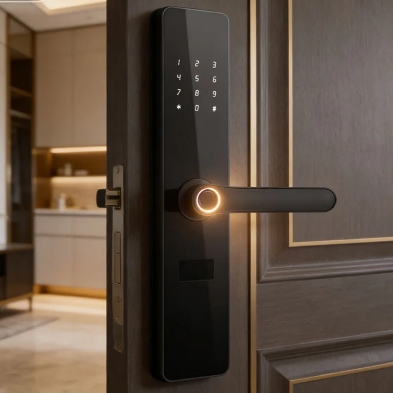 ล็อกประตูอัจฉริยะสำหรับครัวเรือน ทนน้ำได้ พร้อมระบบความปลอดภัยด้วยลายนิ้วมือและรหัสผ่าน สำหรับบ้านและสำนักงาน จากแบรนด์ Kaisstar