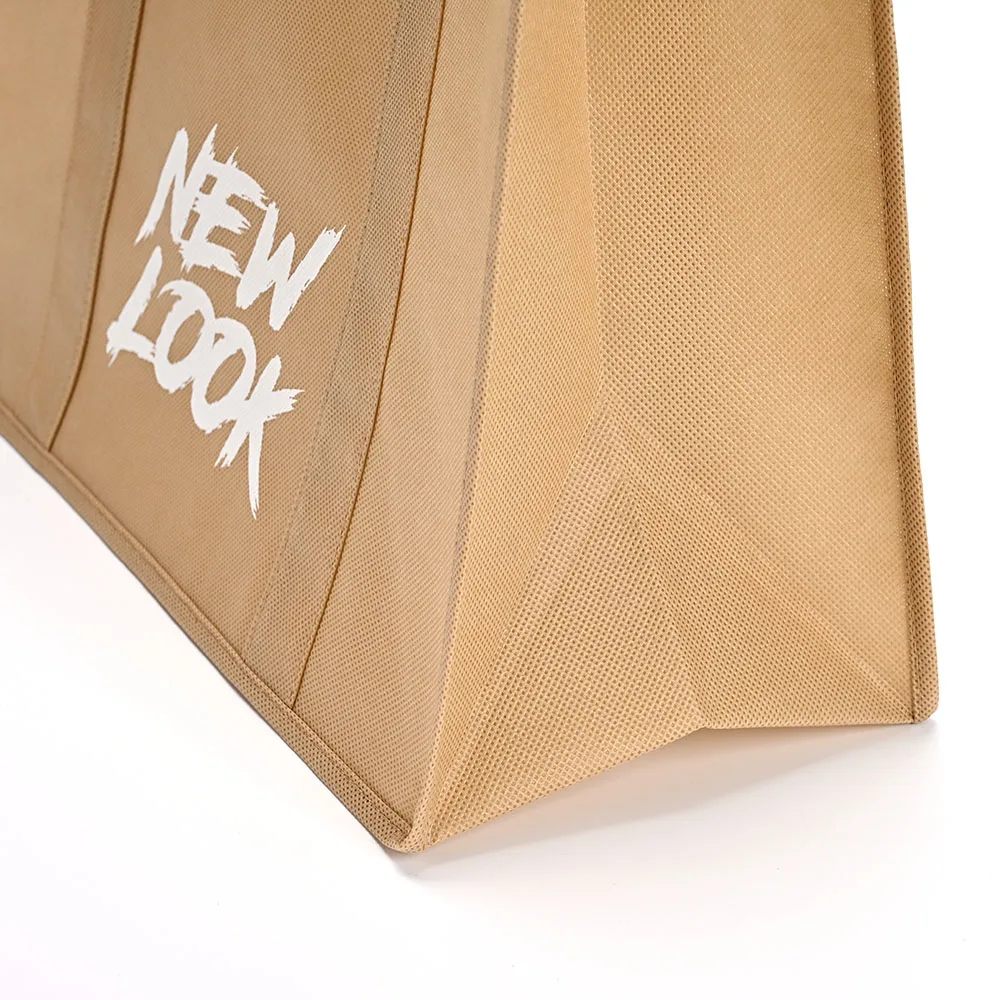 Custom Recycled Plastic Non Woven Shopping Tote Bag With logo Laminated Waterproof Reusable Eco Friendly Grocery Bag details