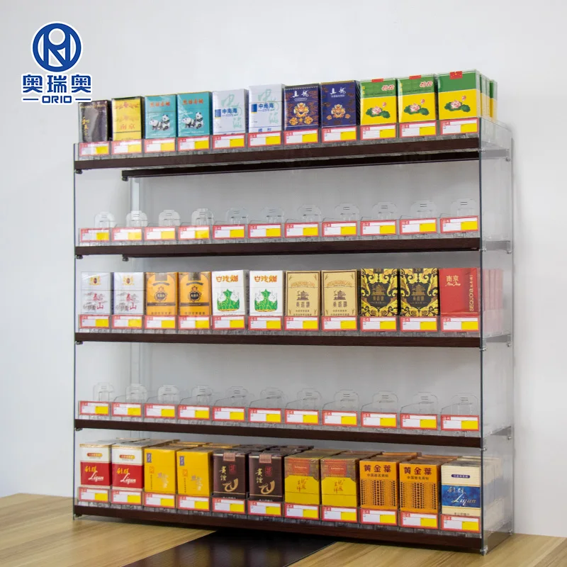 Custom Wall Mounted Cigarette Dispenser Display Pusher Convenience Store  Smoke Shop Cigarette Display Rack with Pushers