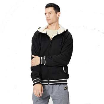 Wholesale winter New Sports Hoodie Men's Male Split Color Hoodie With Fleece Zipper Cardigan Hoodie