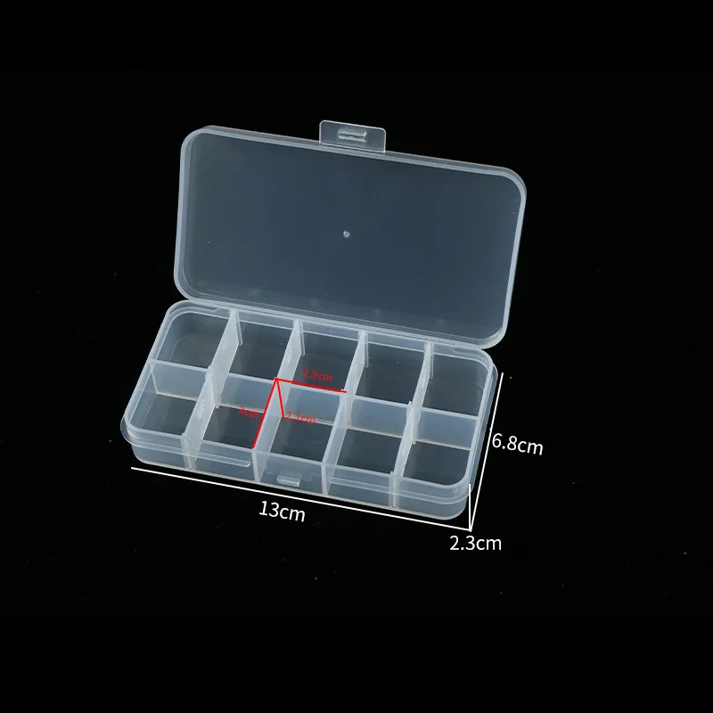 10 Grids Adjustable Transparent Plastic Storage Box For Small Component 10 Grids Adjustable Transparent Plastic Storage Box For Small Component
