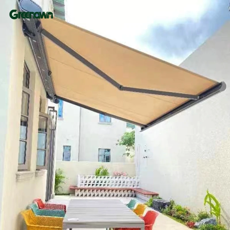 Large Back Door Slide Out Heavy Duty Electric Metal Foldable Roof Rull Cassette Retractable Awning Outdoor with LED