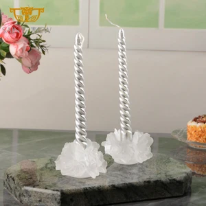 Custom Crystal Table Accessories Ramadan Decoration Giveaways Rose Flower Candle Holder for Wedding Gift