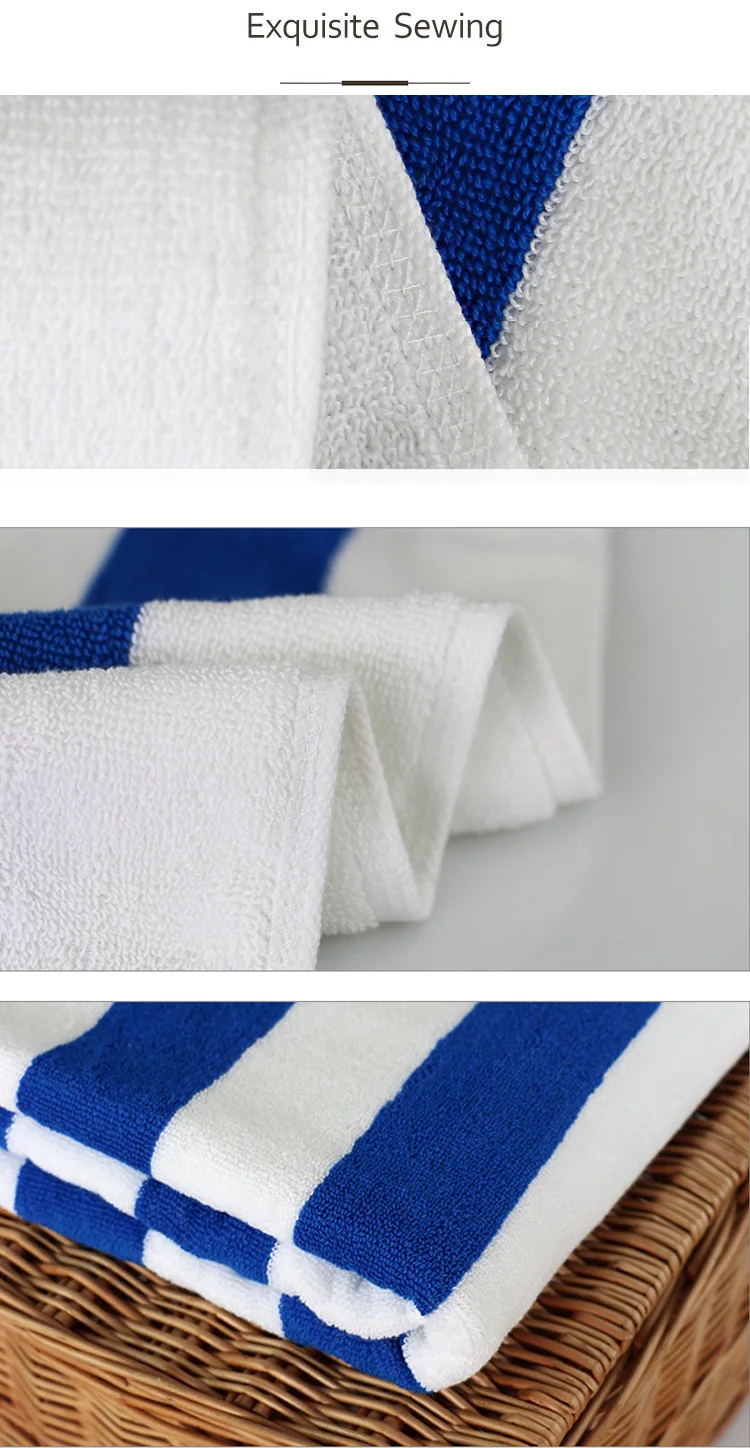 Blue And White Striped Bath Towel Beach Colorful Striped Towel Foreign