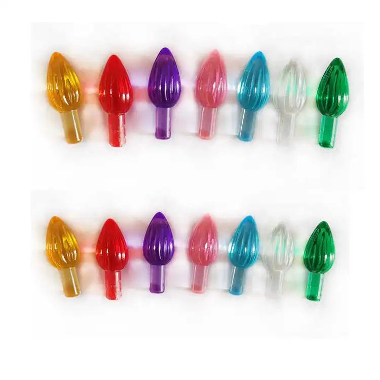 Ceramic Christmas Tree Replacement Lights Bulb Plastic Flame Shape Twist Bulbs for Ceramic Christmas Tree Parts