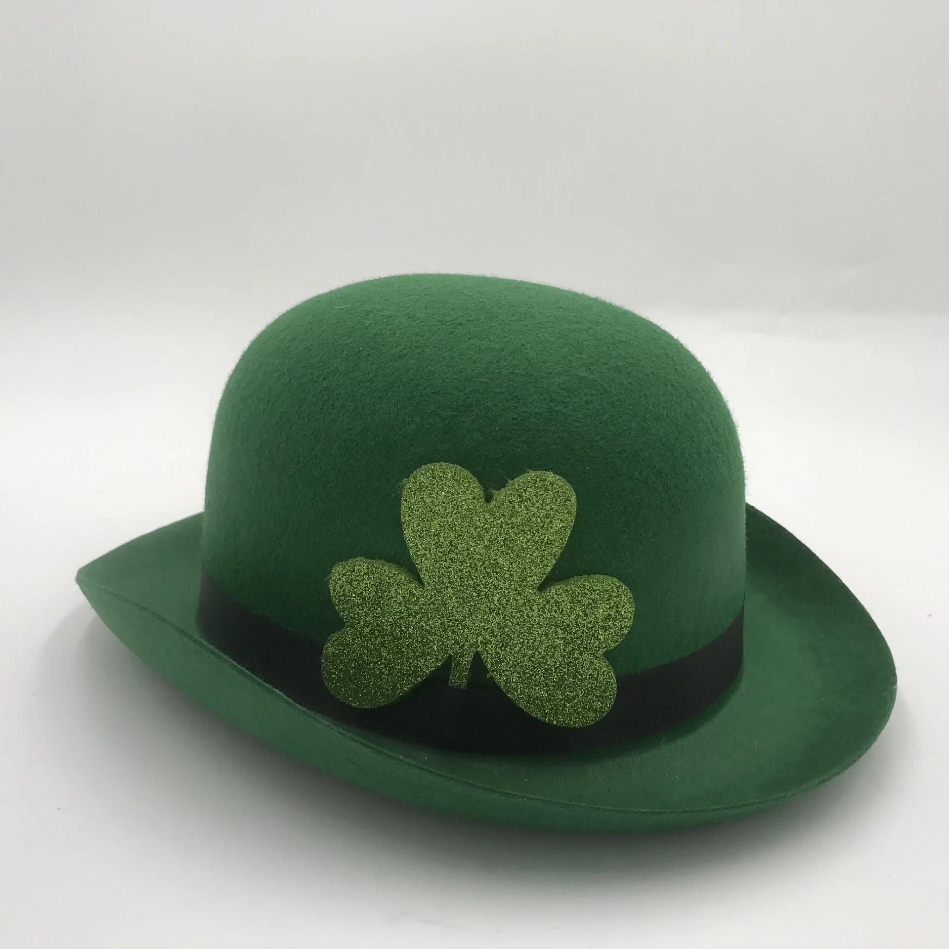 Men's Hip Hop Stylish Wool Felt Bowler Hat Green EVERGROWING