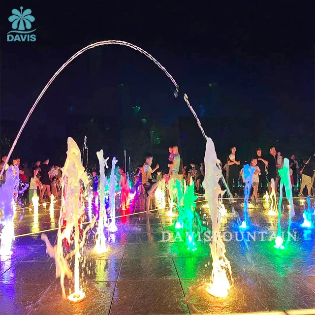 Outdoor Musical Fountain Water Landscape Kids Playing Dancing Dry Deck Water Pool Fountain