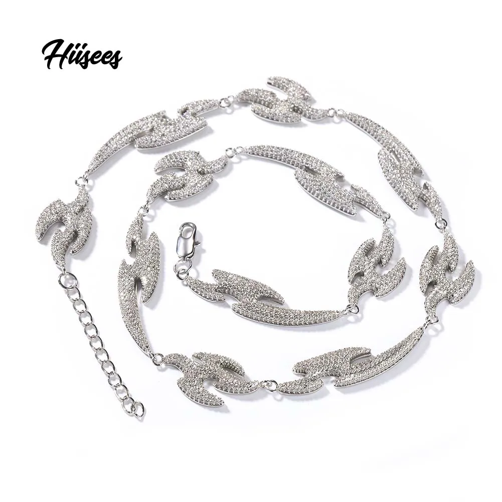 Necklace Hip Hop Trendy Copper Inlaid Zircon 12mm Full Diamond