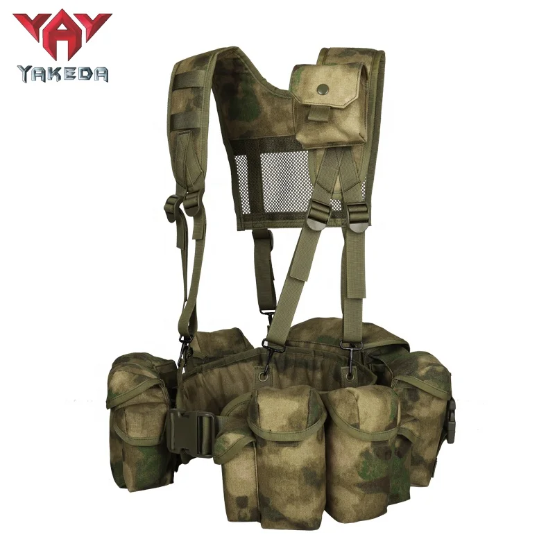YAKEDA Tactico Load Carrier Vest Load Bearing Equipment Setups Padded Battle Belt With H-Harness Chest Rig Tactical