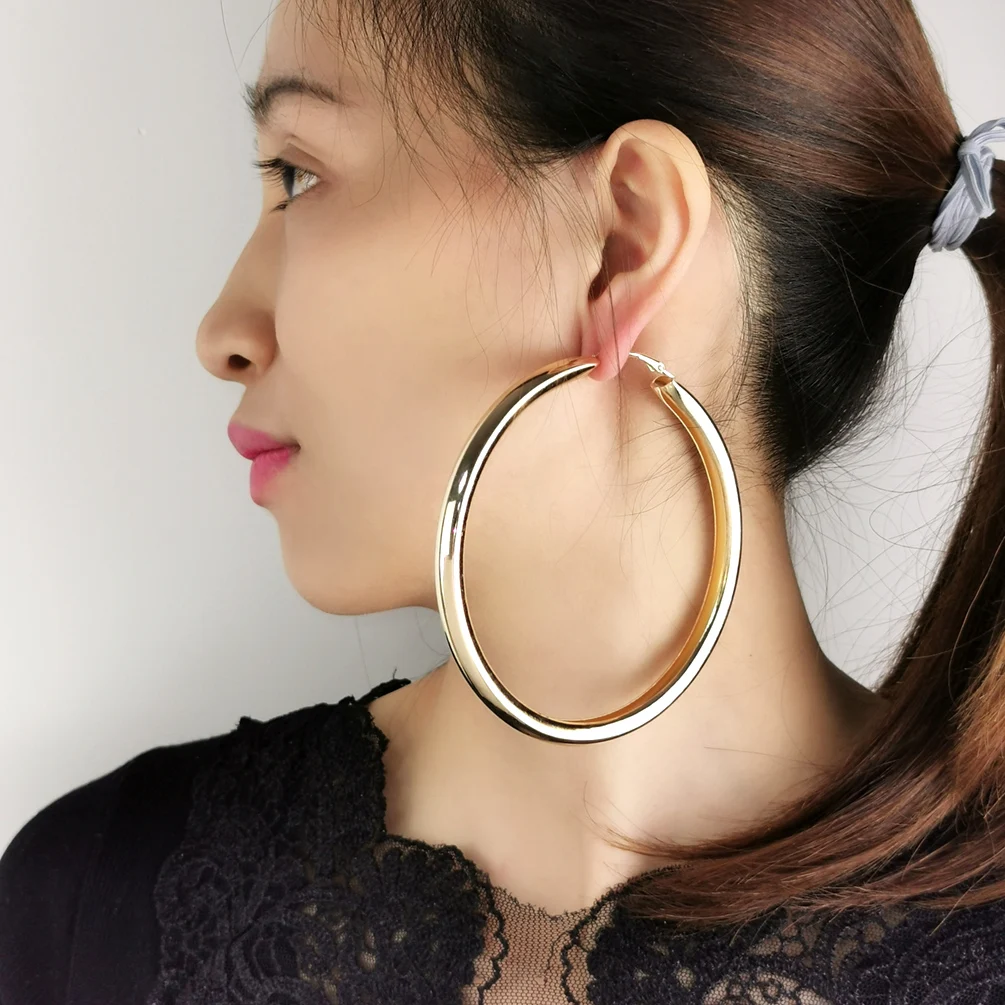 Large Gold Hoop Large Circle Earrings Gold Filled Earrings Elegant