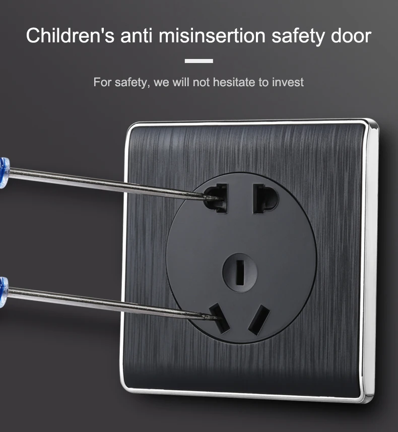 Luxury Light Push Button Switches Aluminum Alloy Panel 220v Wall Switch