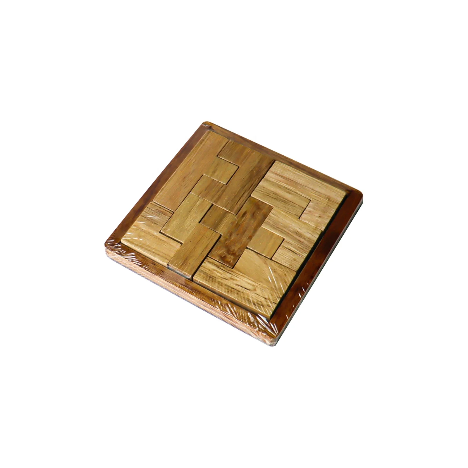 C01821 Wooden Puzzle Pattern Blocks Brain Teasers Game 3D Russian Building Toy Tangram Shape Jigsaw Puzzles Pentominoes