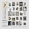 B Ink-Colored Flower Stationery - Black