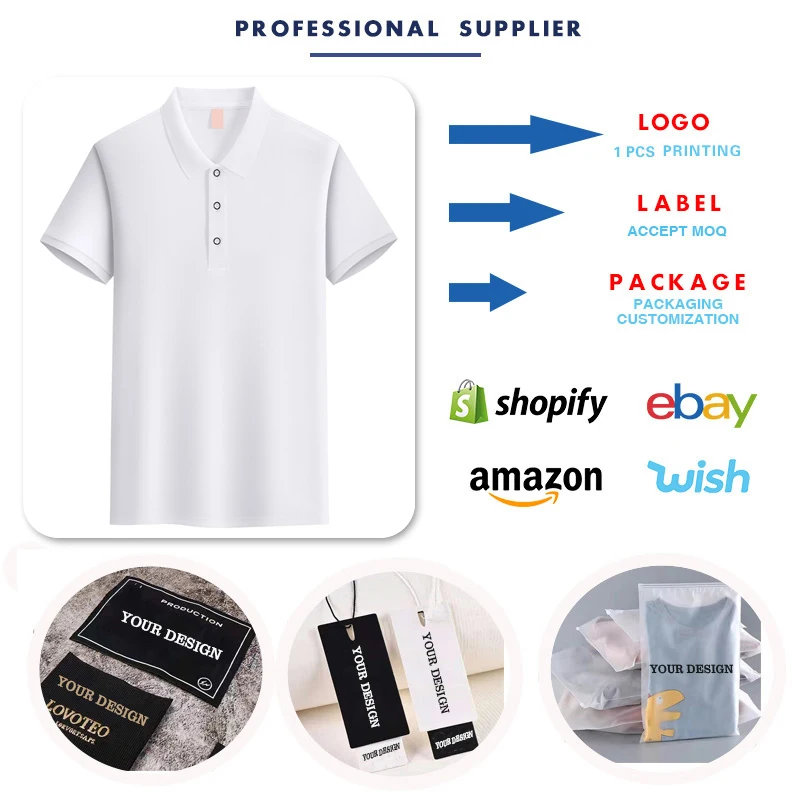 New Design Custom Embroidered Logo Cotton Polyester Men Golf Business  Uniform Solid Color Polo Shirt