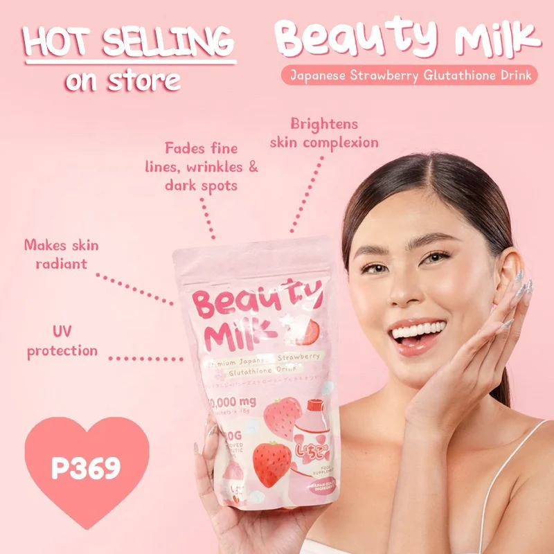 premium japanese strawberry glutathione drink Fast Shipping Beauty Milk Powder Gluta Collagen Adults Bag Pink Skin Whitening Always consult your doctor Pack:1 Bottle General Wellness medicube - AGE-R Glutathione