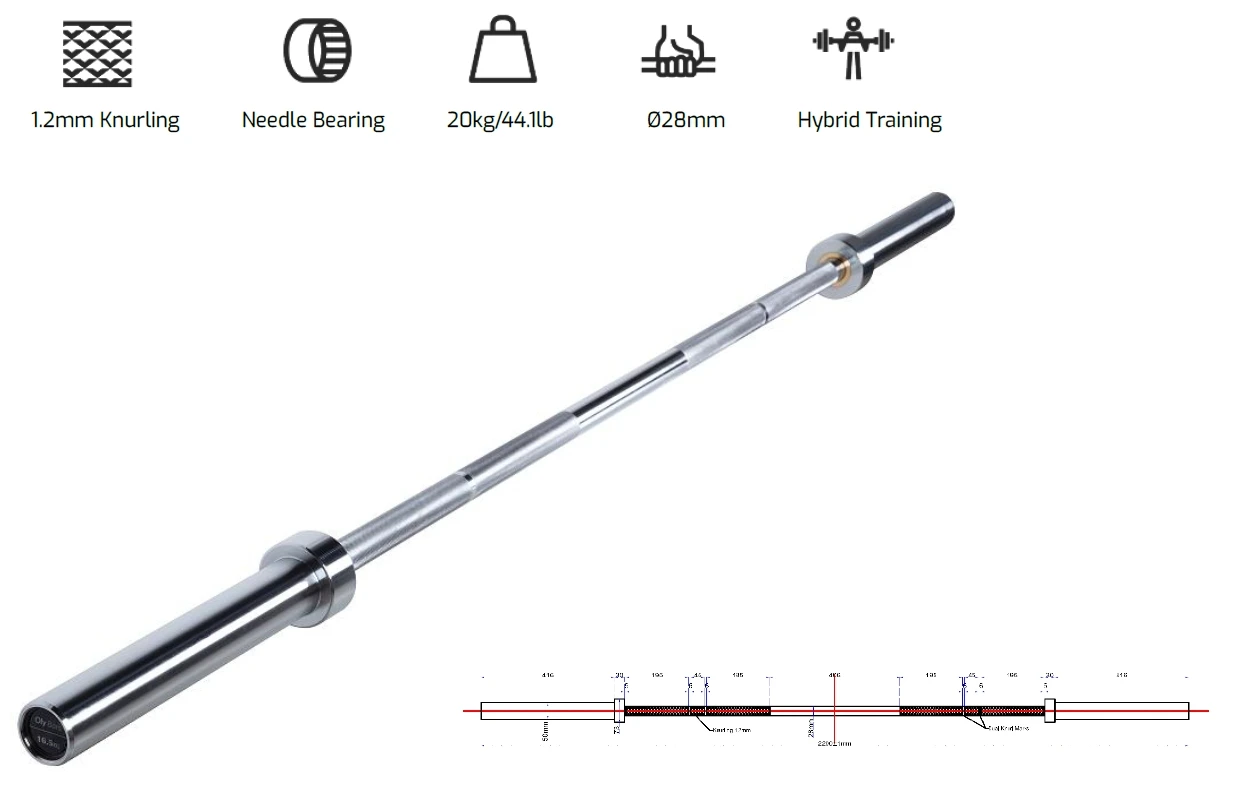 Gym Equipment 2.2m Weightlifting Barra Olimpica Gym Barbell Weight Bar