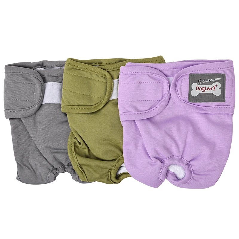 Custom Reusable Pet Dog Diaper Assorted Solid Pattern Washable Female Dog Diapers for Summer or Spring
