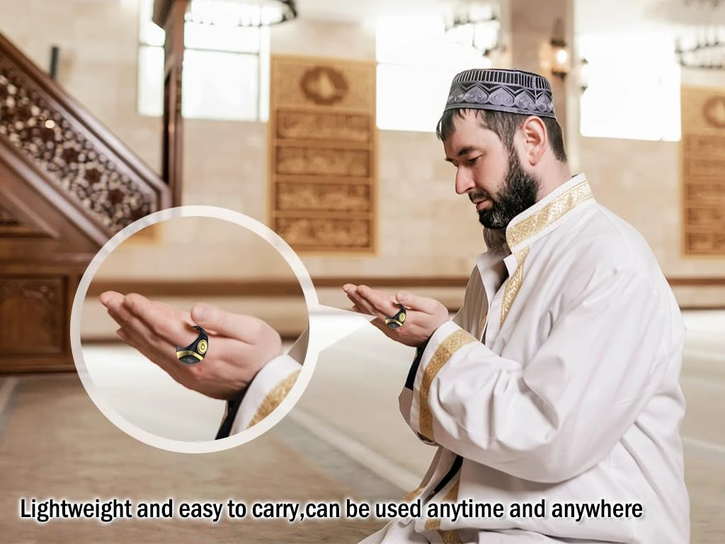 E01 Smart Ring Counter, Tasbih Zikr Ring, Muslim Islamic Prayer Smart Rings, Digital Electronic Smart Tally Counter for Prayer