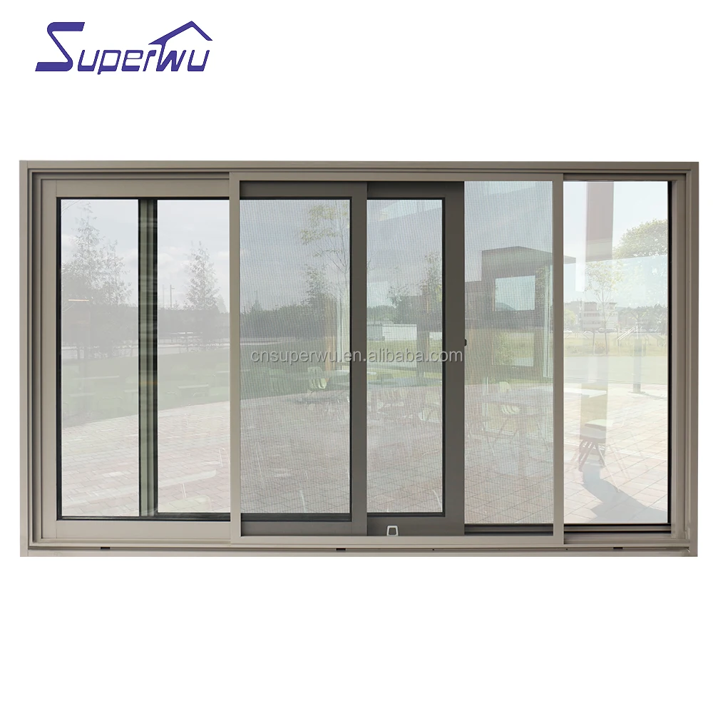 Factory Cheap Price aluminum sliding window with double tempered glass aluminium 2 panels sliding windows