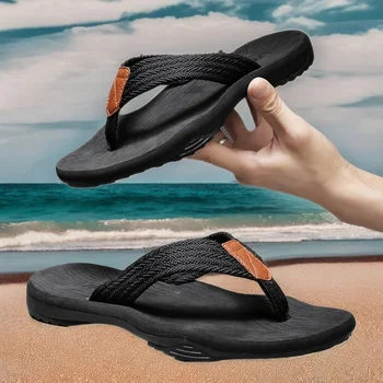 New Arrival Wholesale Summer Casual Slippers Fashion Designs Open Toe Flip Flops Sandals For Men Beach-Use