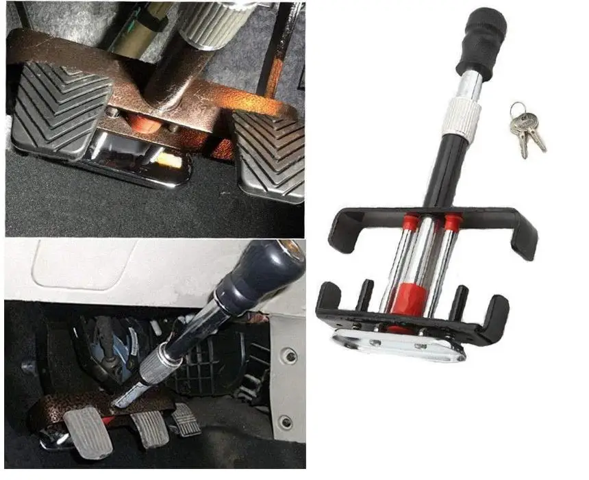 Zhenzhi Car Security Anti Theft Retractable Heavy Duty Car Pedal Lock Universal Security Anti Theft Car Wheel Lock Pedal Lock