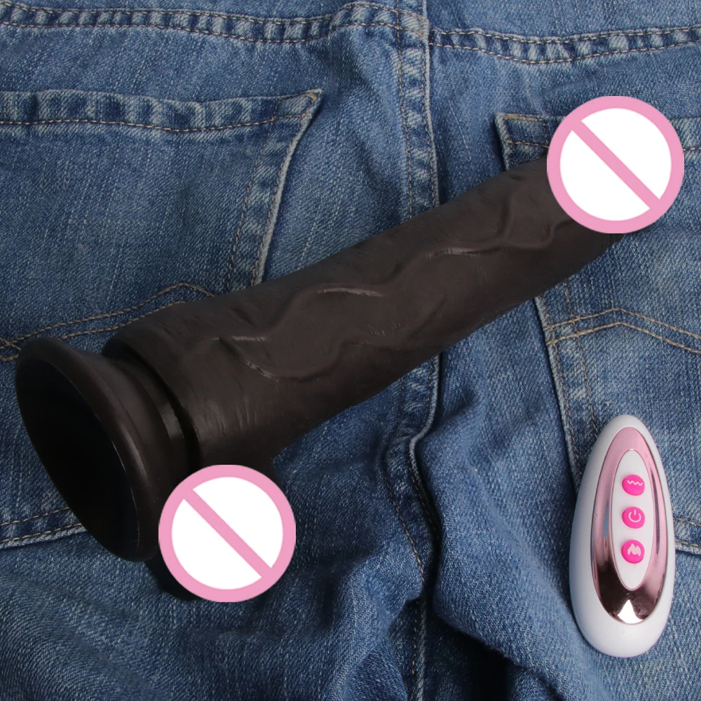4 In1Remote Control Big Black Large Realistic Dildo G-spot Sex Thrusting & Vibration & Heating & Rotation  Silicone Women Couple