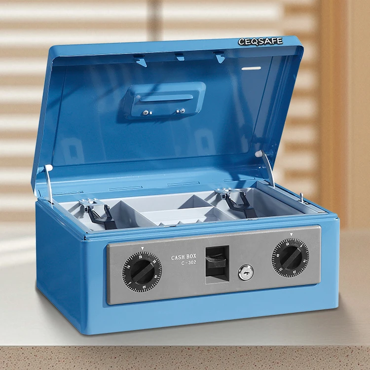 CEQSAFE Home Money Safe Box Metal Cash Box Electronic Deposit Money Box