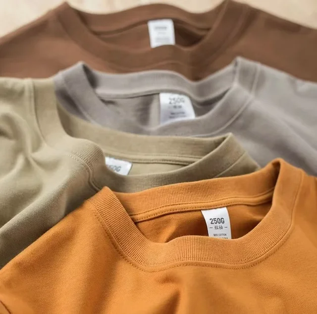 B177 Men's O-Neck T-Shirts Custom Design High Street Fashion Formal ODM/OEM Daily Wear Free Sample Solid Pattern Knitted Fabric