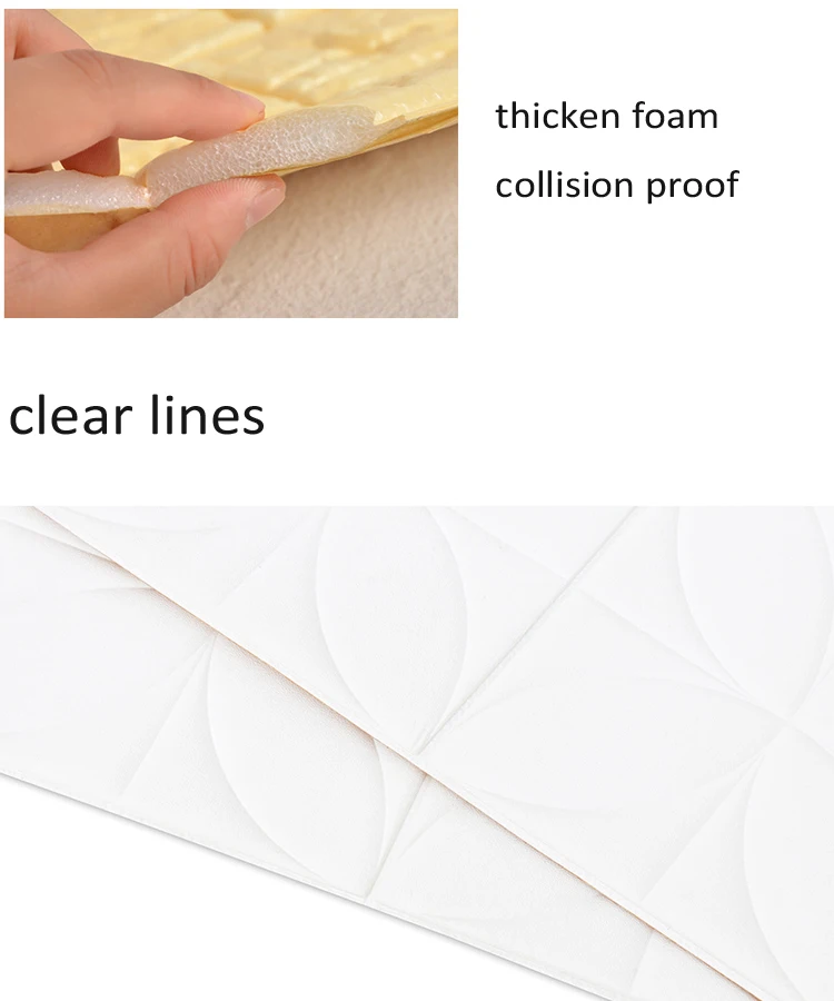High Quality 3d Foam Decorative Wall Panel Self Adhesive 4d Room Wallpaper