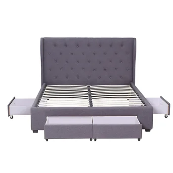Products Name Factory wholesale OEM customized cheap modern style double king size fabric upholstered platform bed frame Size