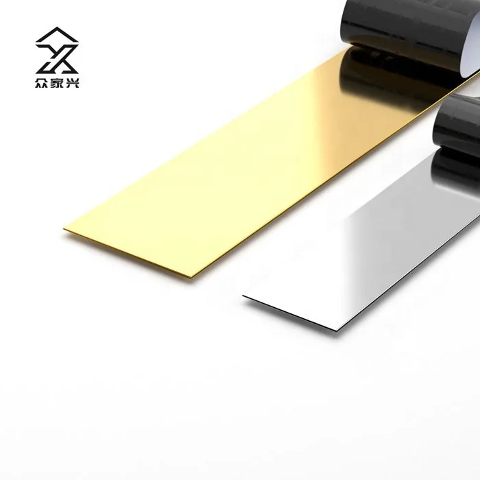 New Arrival 304 201 Stainless Steel Gold Trim Metal Self Adhesive Strip