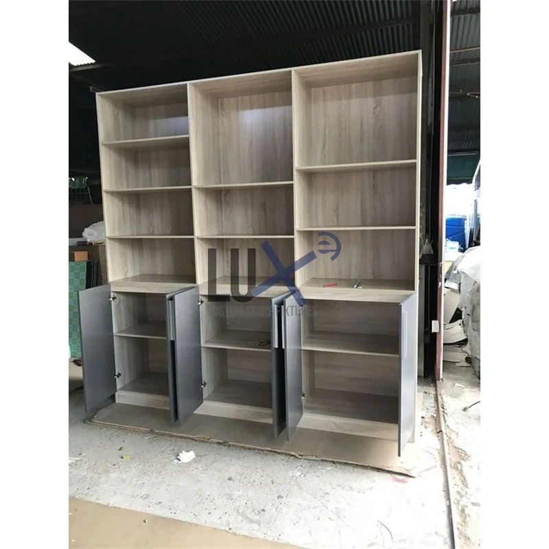 Custom Made Supermarket Shelves Steel Wood Shelves Retail Display Rack For Convenience Store