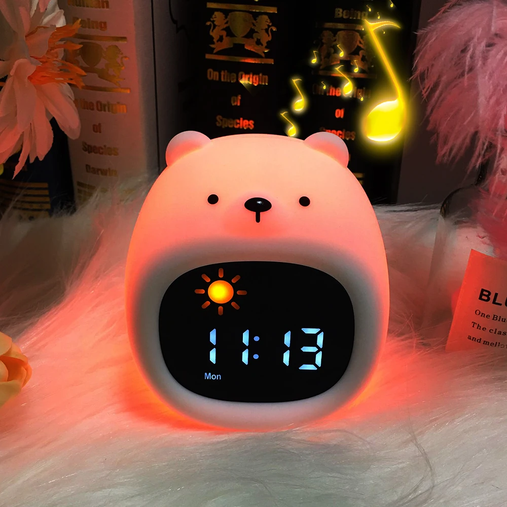Ready to Rise Children's Sleep Trainer,Toddler Sleep Training Clock With Sun & Moon,Bear Night Light for Toddlers and Kids