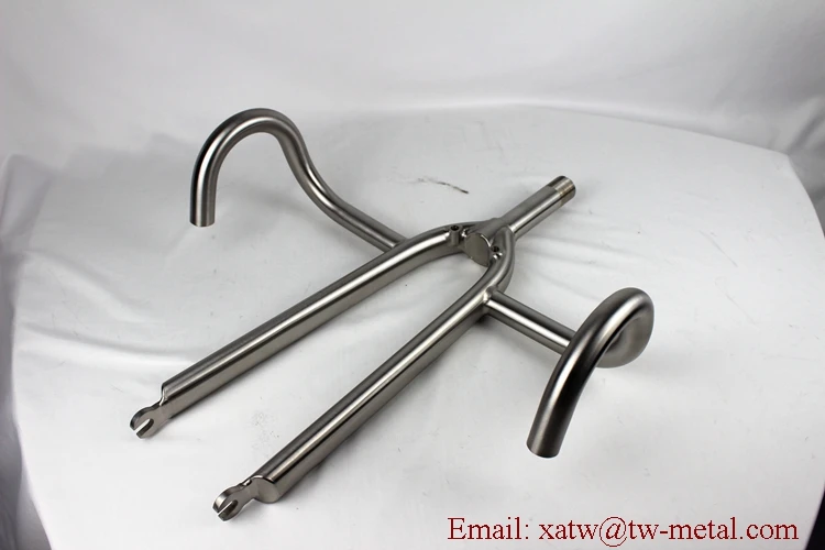 Titanium Race Bicycle Fork Titanium Drop Handle bar Titanium Track Bike Forks