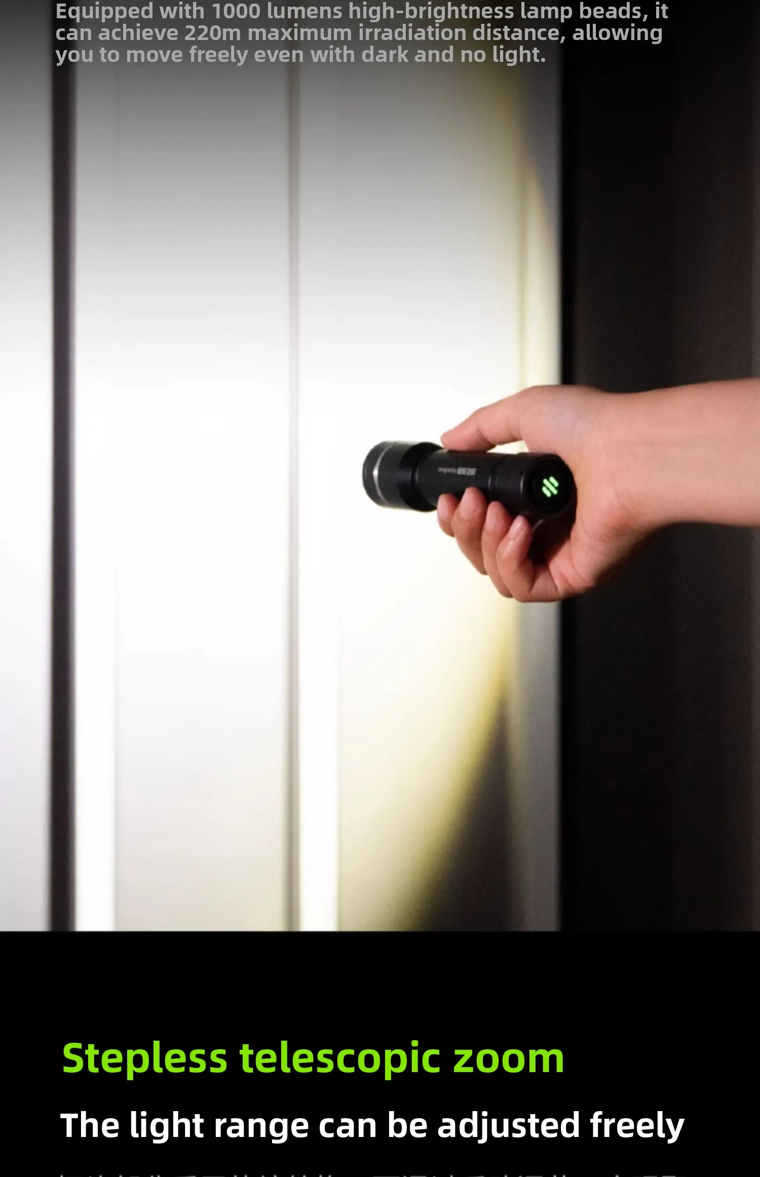Xiao distributor：BEEBEST High-Intensity Zoom Flashlight