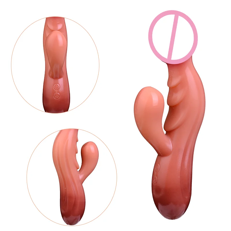 FAAK Silicone 10 Speeds Vibrating Anal Plug Ribbed Realistic Dildo Vibrator  Clit Stimulate Prostate Massage Sex Toys Masturbator