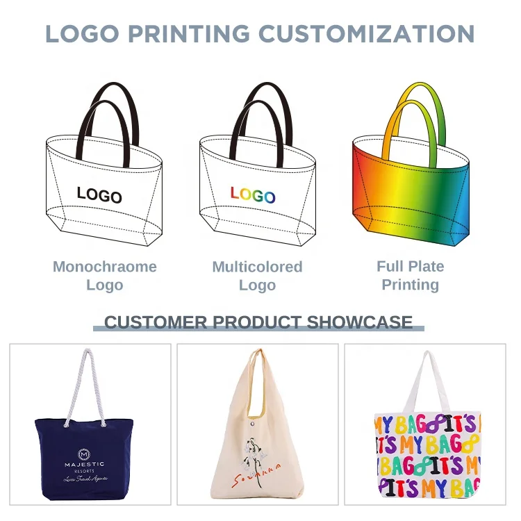 huahao Custom Canvas Tote Bag Custom Printed logo Own Design with Pocket and Zipper