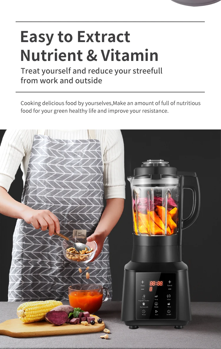 Heavy Duty Commercial Blenders High Speed Smoothies Heating Blender Hot