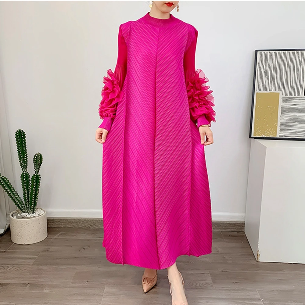 Hot Sale Design Pleated Dress Plus Size Women's New Style Dresses Women  Lady Elegant High-end Long Dresses Wholesale Clothing