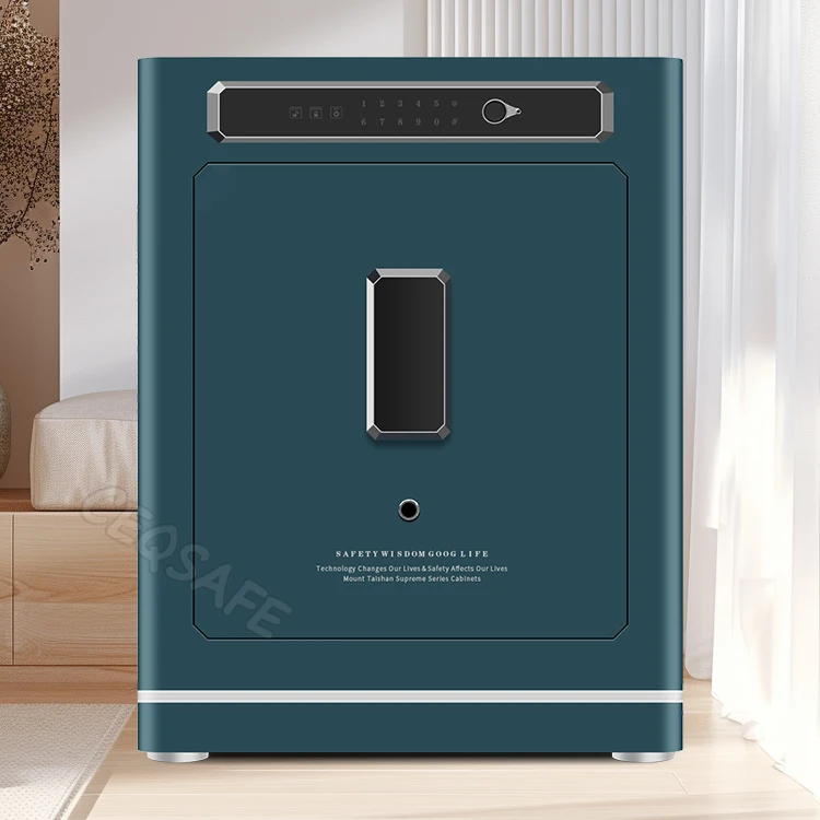CEQSAFE Home Security Digital TUYA APP Wifi Fingerprint Safe Box Fireproof Steel Household Storage with Key Lock
