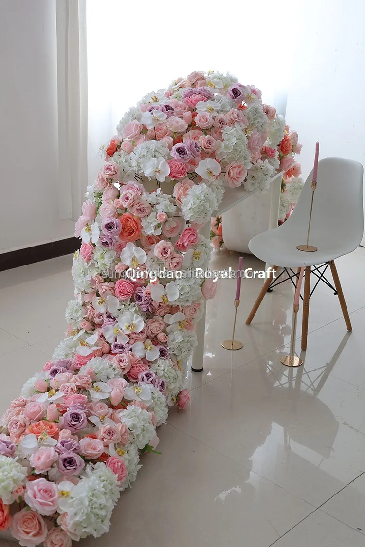 Hot Sale Table Centerpiece Flowers Runner Floral Artificial Flower