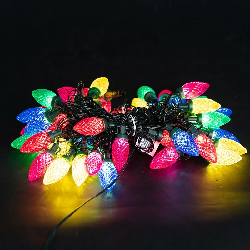 C9 Plug Powered LED Fairy Christmas String Lights Waterproof Changing Bright Multicolor Outdoor Indoor Kitchen Yard Decoration