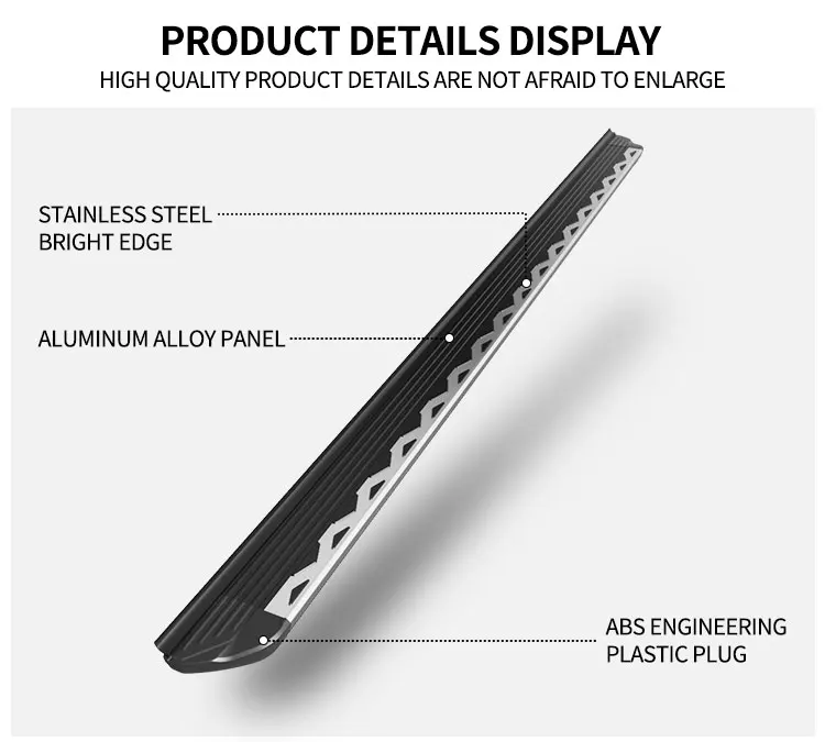 Factory Wholesale Car Side Doors Accessories for Hyundai IX25 IX35 IX45 SANTAFE TUCSON L PALISADE Fixed Running Boards details