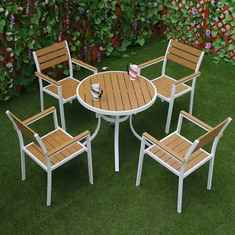 ですか 2021ホットセールダイニングセット屋外用家具wpcウッドガーデン屋外ダイニングチェアテーブル Buy Outdoor