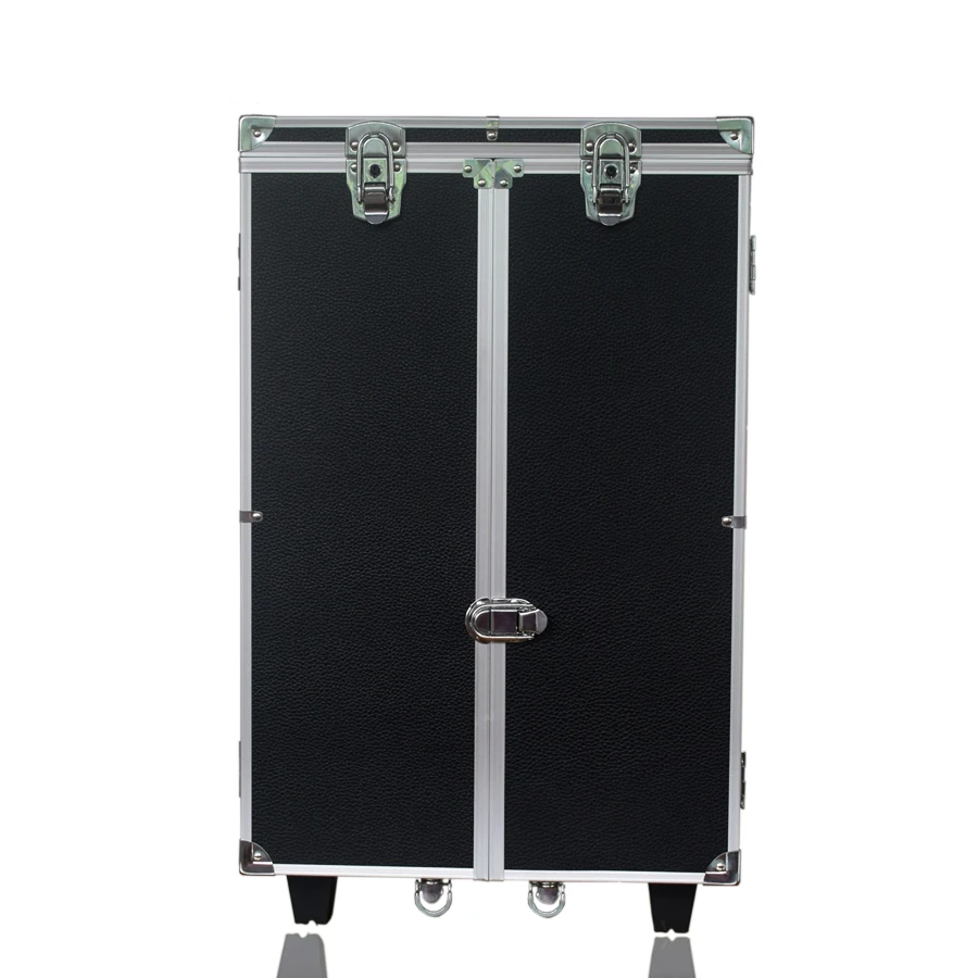 Professional Jewelry Display Case with Wheels Trolley Case Carry Jewelry Storage Case Black