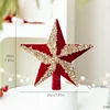 Wine red flocking treetop star